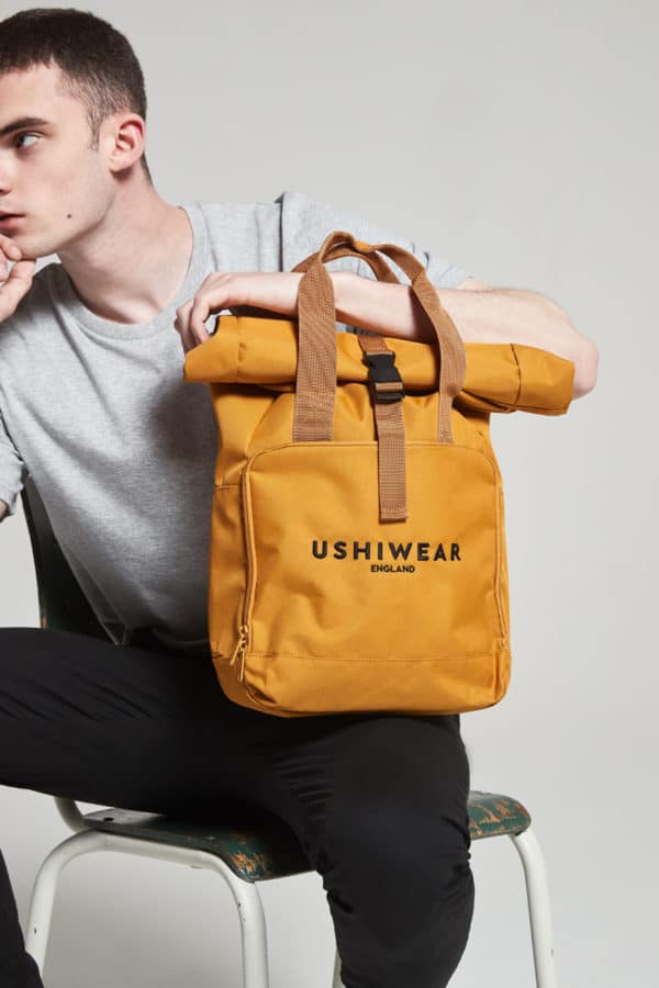 Mustard Roll-Top Fashion Bag
