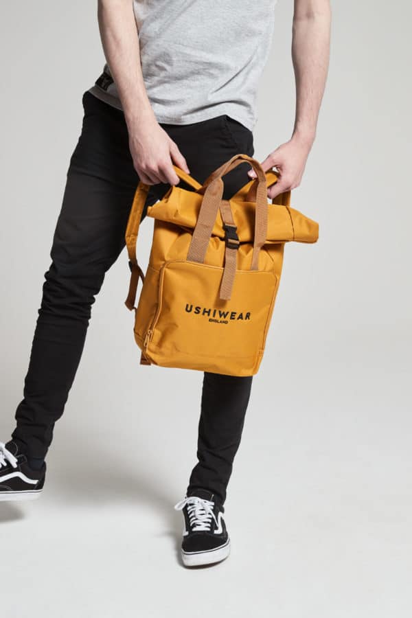 Mustard Roll-Top Fashion Bag