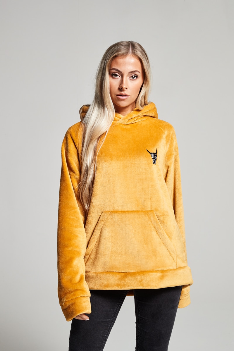 yellow fluffy hoodie